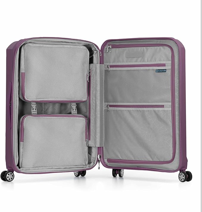 Traveler's Choice Pagosa Hardshell Expandable Luggage with Spinner Wheels, Mauve, 3-Piece Set (22/26/30)