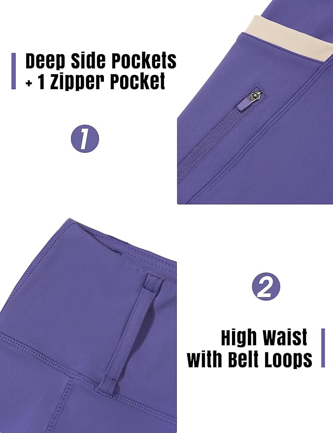 FitsT4 Sports Girls Riding Pants Full Seat High Waist Kids Equestrian Breeches Horse Schooling Tights Zipper Pockets