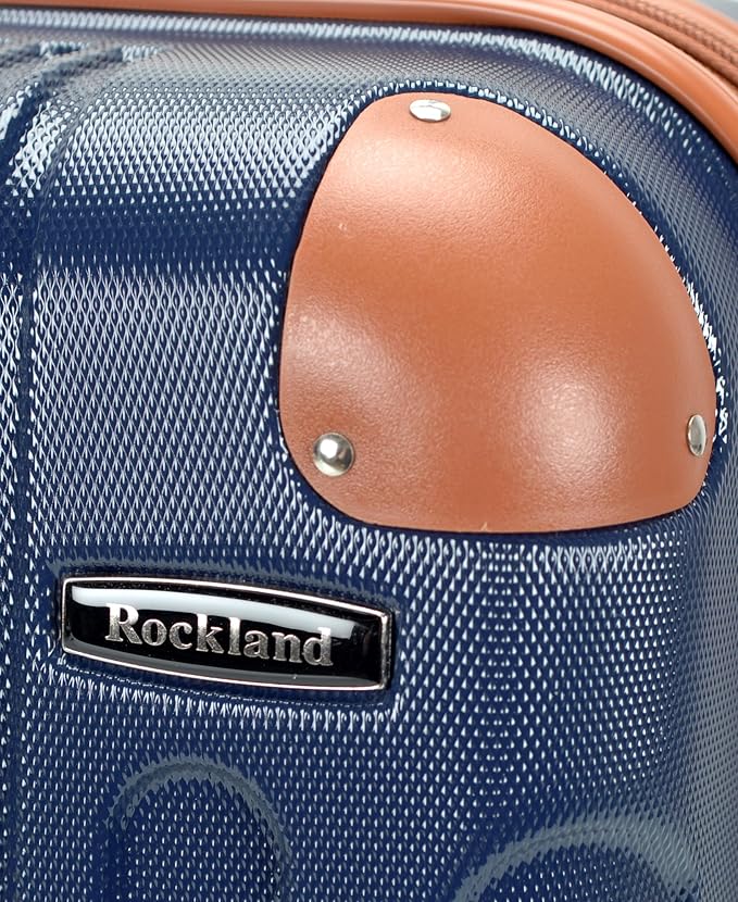 Rockland London ハードサイドスピナーホイール荷物、ネイビー、機内持ち込み20インチ