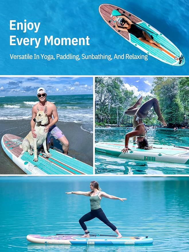 Niphean Inflatable Stand Up Paddle Board with SUP Accessories, Anti-Slip EVA Deck, 10’6’’ Inflatable Paddle Boards for Adults & Youth of All Skill Levels