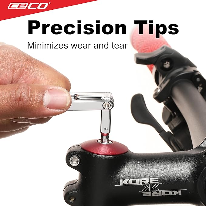 CECO USA 10 Function Bicycle Multi Tool, Ultra Slim Sized, Lightweight, Polished Chrome Finish, High Strength CR-V 6150 Tool Steel, Mountain Bike, Road Bike