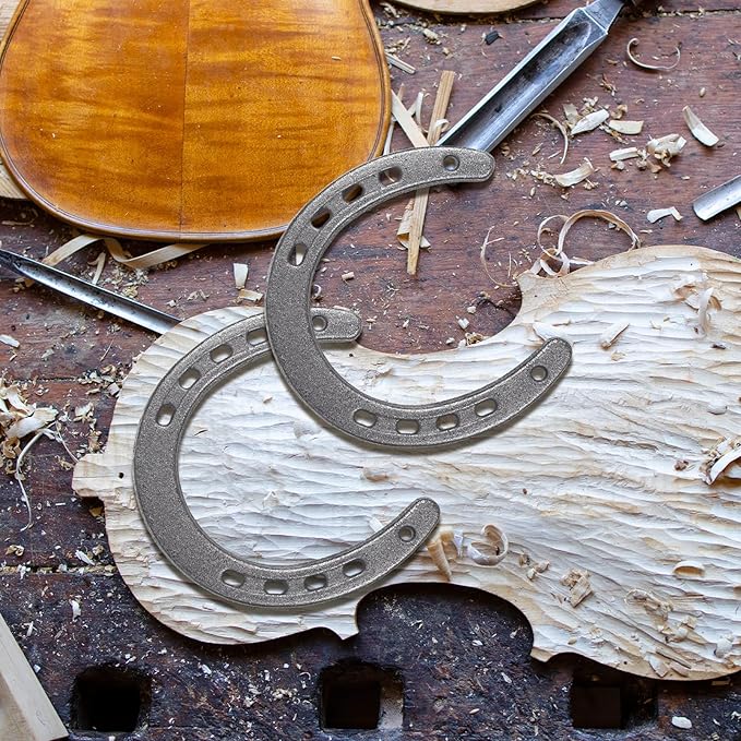 MBAIYO 8 Pack 4.5 x 4.3 Inch Cast Iron Horseshoe, Western Theme Wall Decor Lucky Party Favors Horse Shoes for Decorations Metal Horseshoes for Cowboy Centerpieces Rustic Home Decor Crafts