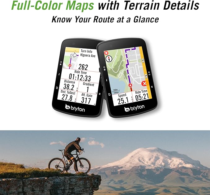 Bryton Rider 650 Sensor Bundle 2.8 Inch Color LCD Touchscreen GPS Bike/Cycling Computer, Preloaded USA Map, Compatible with Bike Radar, 33hrs Long Battery Life, Navigation Waterproof