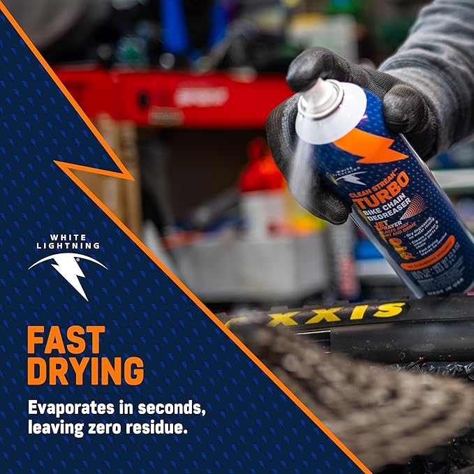 White Lightning Complete Bike Cleaning Kit – At-Home Bicycle Maintenance System with Clean Ride Self-Cleaning Wax Lube, Clean Streak Degreaser, & Bye Bye Dirt 3-in-1 Detailer for Frames & Drivetrains