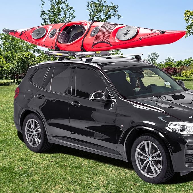 TOOENJOY Heavy-Duty Kayak Lift Assist Roof Rack, 100 LBS Capacity Kayak Canoe Rooftop Loader, Elevating Assist System for Easy Loading