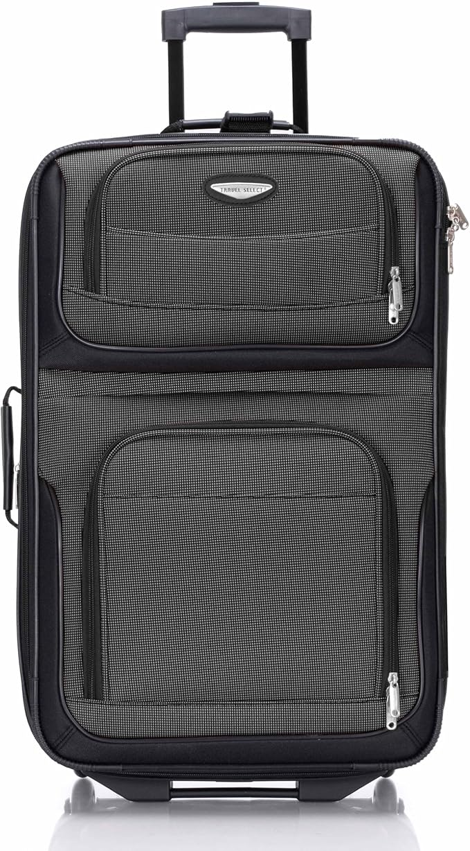 Travel Select Amsterdam Softside Expandable Luggage with Rolling Wheels, Gray, 25-Inch Medium