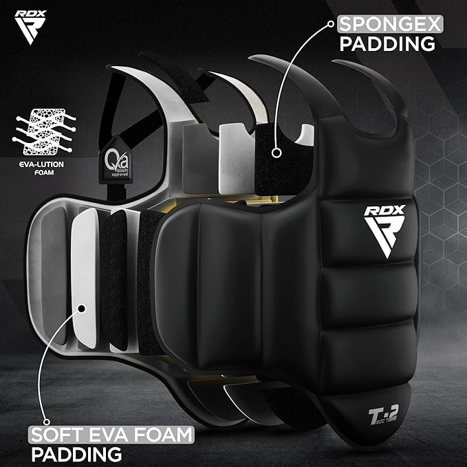 RDX Boxing Body Protector Reversible, Kickboxing MMA Muay Thai Chest Guard, Sparring Training Heavy Punching, Adjustable Shield, Martial Arts Upper Belly Protection Pad, Taekwondo TKD Vest