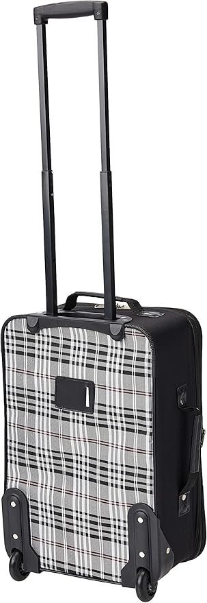 Rockland Fashion ソフトサイド アップライト荷物セット 拡張可能 ブラックプラッド 2ピース (14/19)
