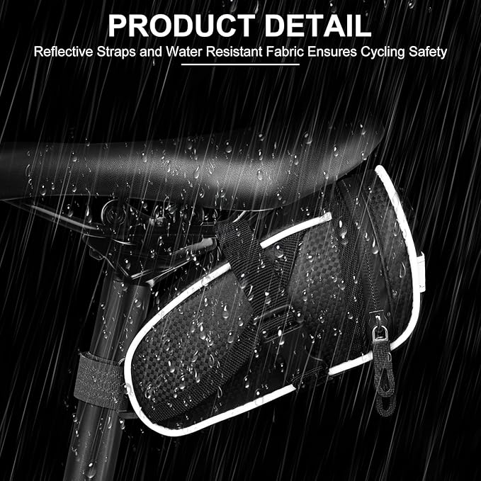 Bicycle Seat Bag Water Proof,Bike Pack Under Seat,Wedge Saddle Bag for Bike,Cycling Accessories