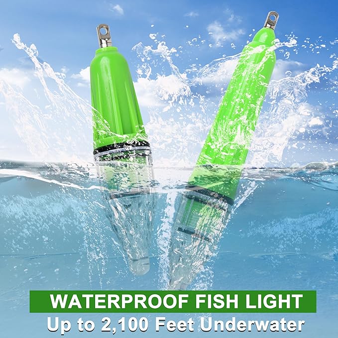 SILANON Deep Drop LED Fishing Light Underwater Waterproof Fishing Light Night Flashing Fishing Lure Light Attractants Fishing Lamp Tools for Attracting Bait Lures 5 Colors