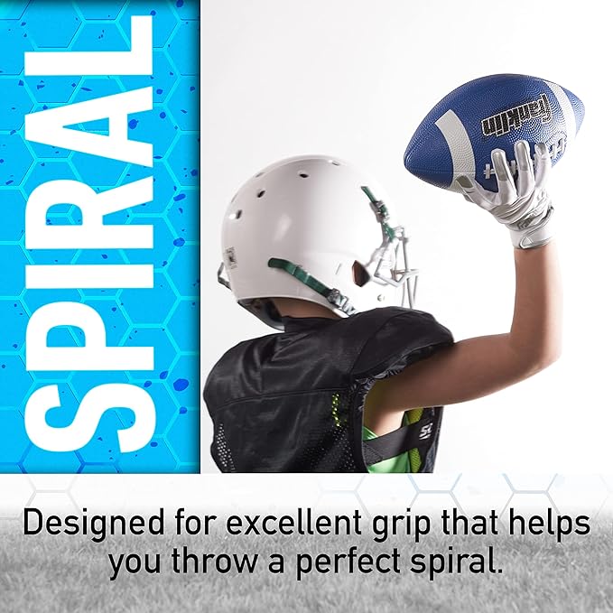 Franklin Sports Youth + Adult Footballs - Extra Grip 1000 Official Size, Junior + Pee Wee Kids - 1 + 12 Packs