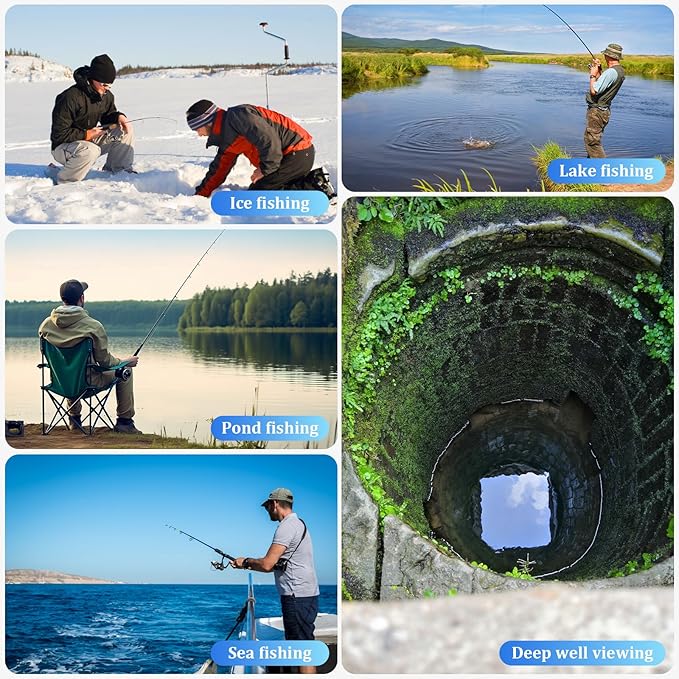 Underwater Fishing Camera, 4.3 Inch LCD, Infrared Night Vision, Wide Angle IP68 Waterproof Portable Fish Camera for Ice, Lake, Boat & Kayak Fishing (Black)