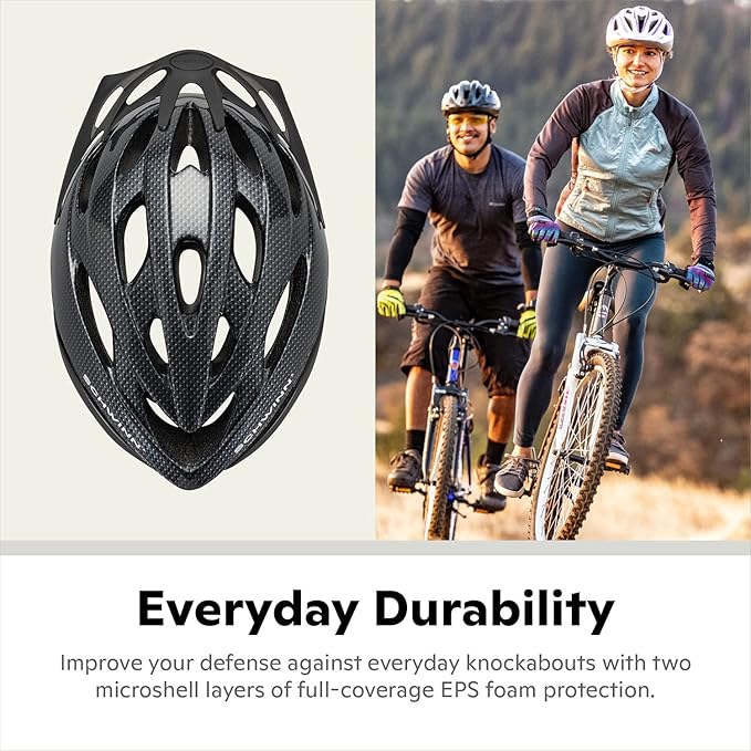 Schwinn Thrasher Helmet for Adults, Size 58-62 cm for Riders Ages 14+, Microshell, Adjustable Dial & Straps, Interior Padding, Air Vents, Visor, Adult Bike Helmet