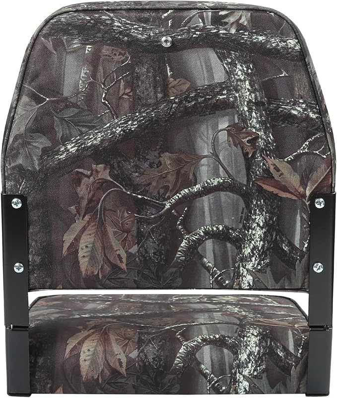 ERGOSEAT Folding Boat Seats Padded Camo Fishing Boat Chair with Backrest Marine Bass Jon Boat Seat