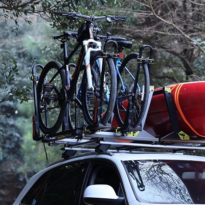 TOOENJOY Heavy-Duty Kayak Lift Assist Roof Rack, 100 LBS Capacity Kayak Canoe Rooftop Loader, Elevating Assist System for Easy Loading