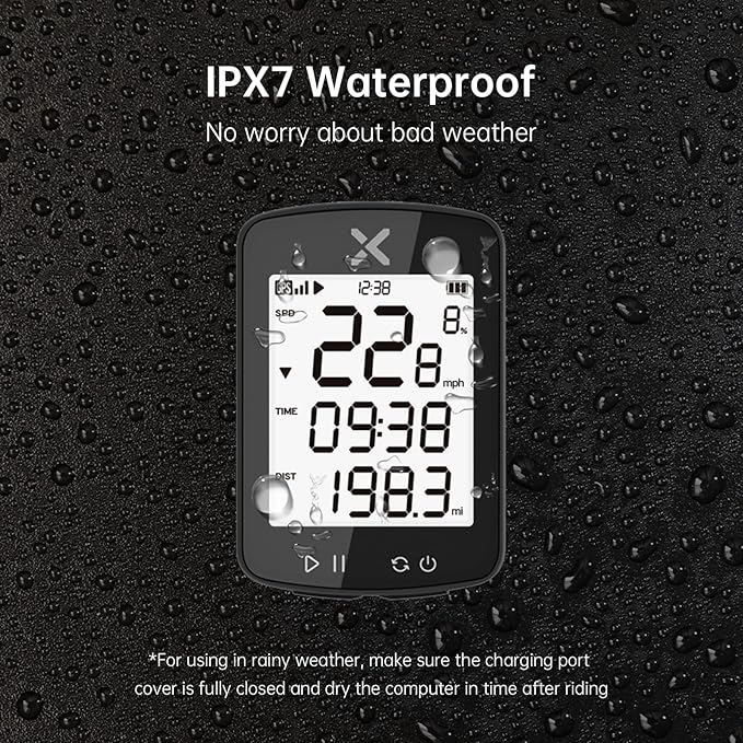 XOSS G Gen2 GPS Bike Computer Wireless, Bluetooth IPX7 Waterproof Cycling Computer, Rechargeable Bicycle Speedometer Odometer with 2.2 inch LCD Screen, 28 hrs Long Battery Life (XOSS APP Support)