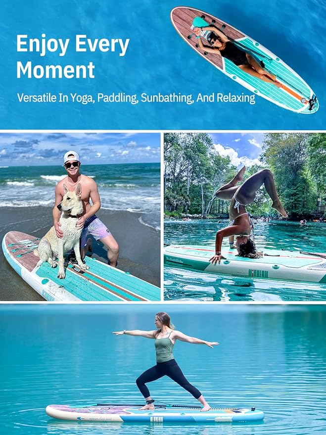 Niphean Inflatable Stand Up Paddle Board with SUP Accessories, Anti-Slip EVA Deck, 10’6’’ Inflatable Paddle Boards for Adults & Youth of All Skill Levels