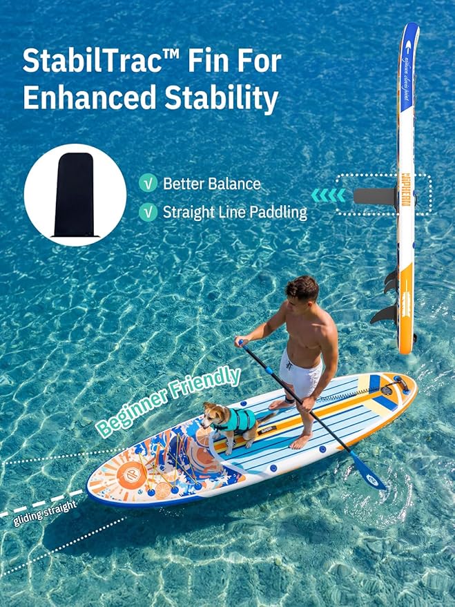 Niphean Inflatable Stand Up Paddle Board with SUP Accessories, Anti-Slip EVA Deck, 10’6’’ Inflatable Paddle Boards for Adults & Youth of All Skill Levels