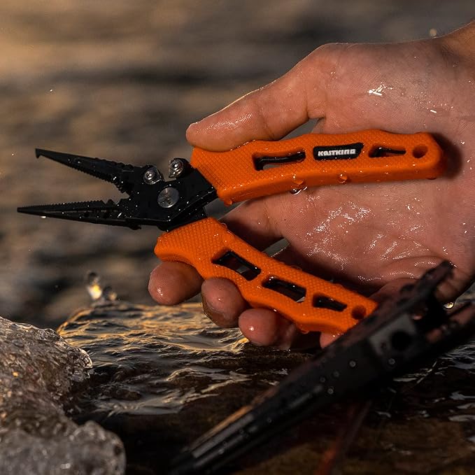 KastKing Cutthroat 7.5-inch Braid Scissors and Pliers Set - Saltwater Resistant Fishing Gear, Line Cutter, Hook Remover, Fishing Tool Set, Gift for Men