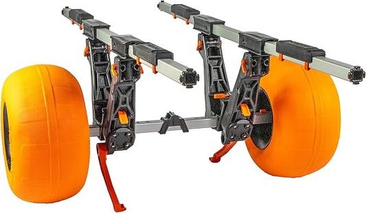 YakAttack Kayak Carts with Adjustable Frame & Wheel Options | All-Terrain, Sand & Solid Tire Variations | Durable Folding Transport System for Kayaks & Canoes | Made in USA