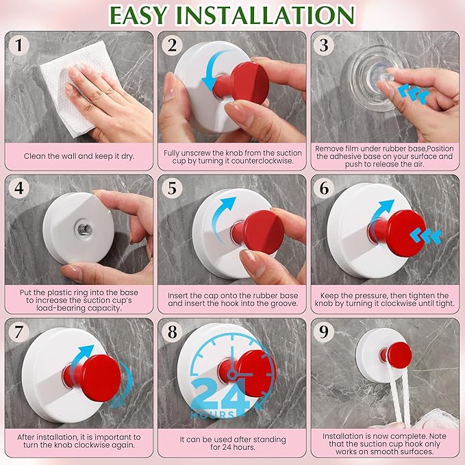 Suction Cup Hooks for Shower No-Drill Bathroom Hooks for Towels, Robes, Loofah Mountable on Bathroom Walls, Kitchen, Glass, Mirrors, Tile and Smooth,Non-Porous Surfaces (2, Lemon Yellow White)
