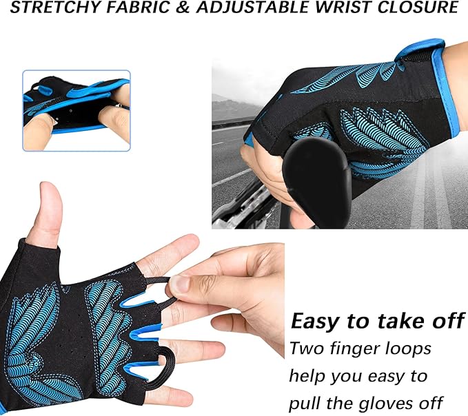 MOREOK Cycling Gloves Bike Gloves for Men/Women-[5MM Gel Pad] Half Finger Bicycle Biking Gloves for Cycling/Weight Lifting/Gym/Motorcycle/Rowing/Outdoor Sports
