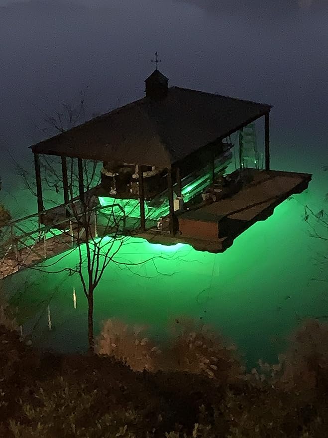Green Blob Outdoors Underwater Fishing Lights, 12 Volt Battery Powered LED for Snook, Crappie, (Green, 15000)