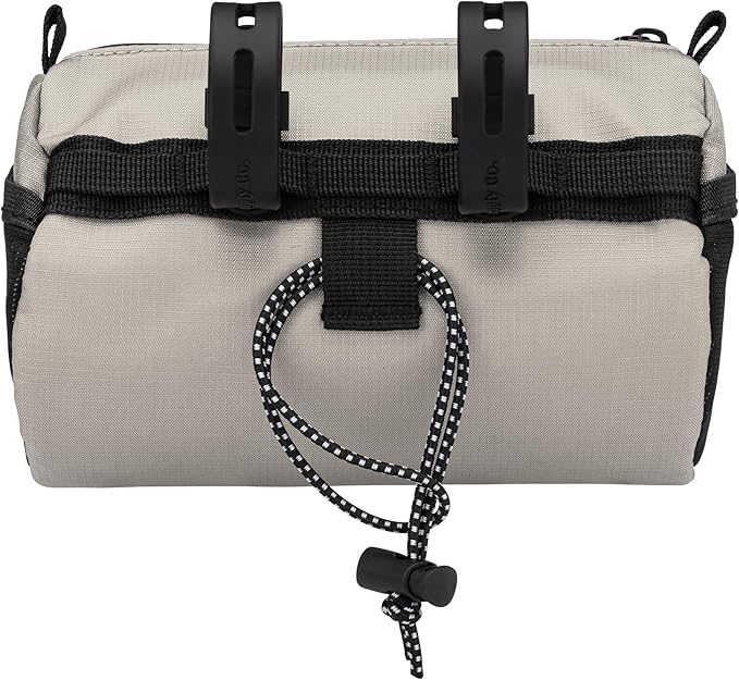Oso Supply Co Handlebar Bike Bag – Water-Resistant Hard Shell with Quick-Access Zipper, Side Mesh Pockets, and Spacious Storage – Ideal for Cycling, Commuting, and Adventure Rides (Smoke Gray)