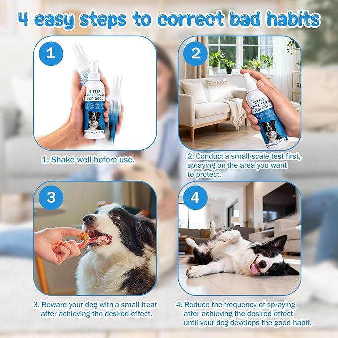 Bitter Apple Spray for Dogs – Alcohol-Free No Chew & Dog Deterrent Spray to Stop Chewing and Licking, Protect Furniture, Shoes, Plants & Household Items