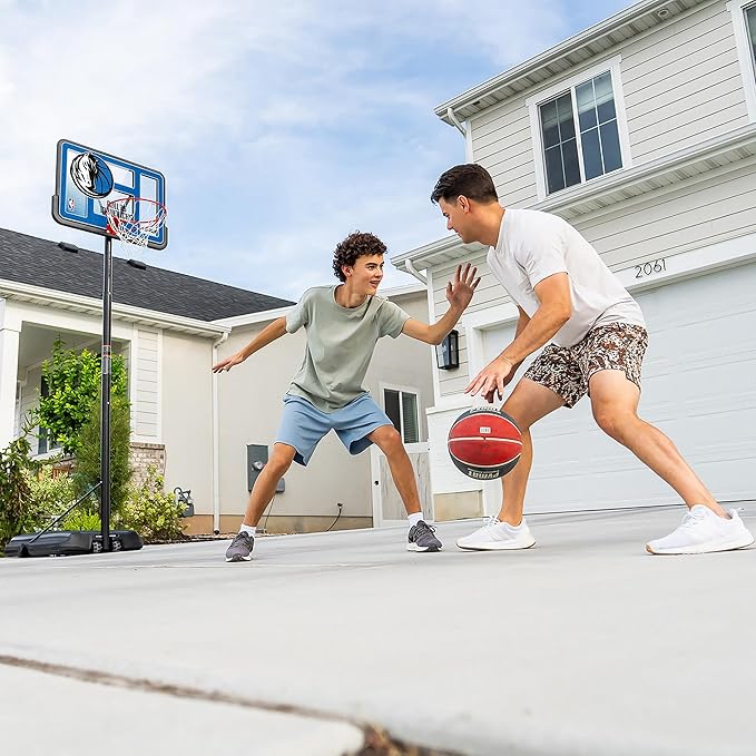 Lifetime NBA Dallas Mavericks Portable Basketball Hoop, Adjustable Height 7.5-10 Ft, 44 Inch Shatterproof Fusion Backboard, Base with Wheels