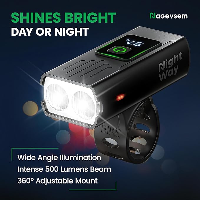 Bike Lights Set, LED Super Bright USB-C Rechargeable Headlight & Taillight, Waterproof Front & Rear Back Bicycle Light for Night Riding, Road & Mountain Cycling