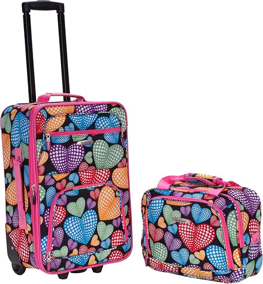 Rockland Fashion Softside Upright Luggage Set, Expandable,New Heart, 2-Piece (14/19)