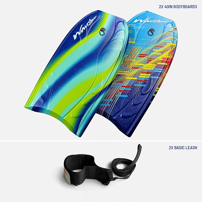 Wavestorm 40" Bodyboard 2-Pack , Blue red and Blue Yellow