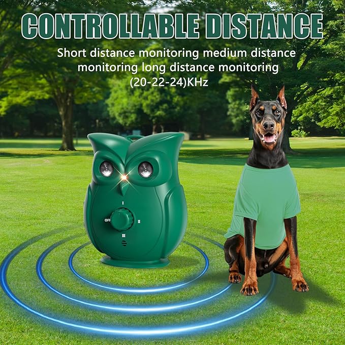 QHZ Ultrasonic Dog Bark Control Device – Safe & Humane Anti-Barking Deterrent 3 Adjustable Modes Rechargeable Indoor & Outdoor Use Effectively Reduces Excessive Barking Without Harm