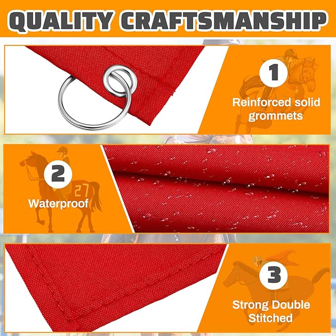 Equestrian Training Flag 4 Pieces Equestrian Training Equipment Nylon Flag with Flagpole