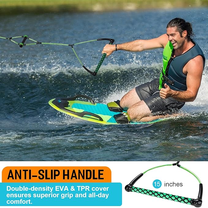Obcursco 75FT Wakeboard Rope, Water Ski Ropes with EVA Handle for Water Skiing, Wakeboard, Kneeboard
