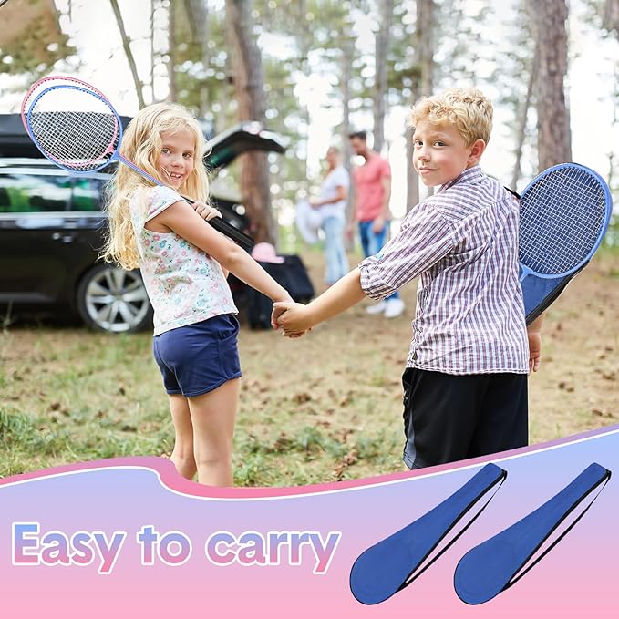 12 Pack Badminton Rackets Set Including Badminton Racquets, Nylon Shuttlecocks and Carry Bag for Outdoor Backyard Games Beginners