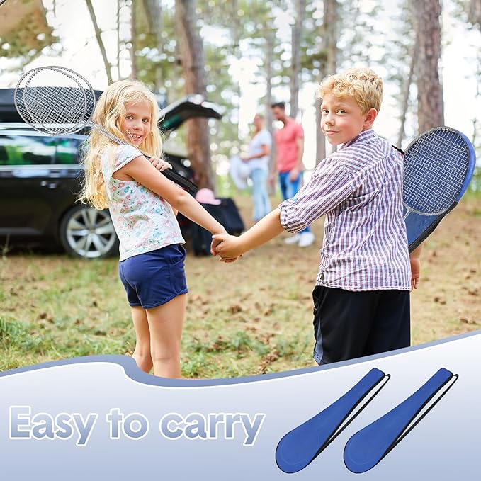 12 Pack Badminton Rackets Set Including Badminton Racquets, Nylon Shuttlecocks and Carry Bag for Outdoor Backyard Games Beginners