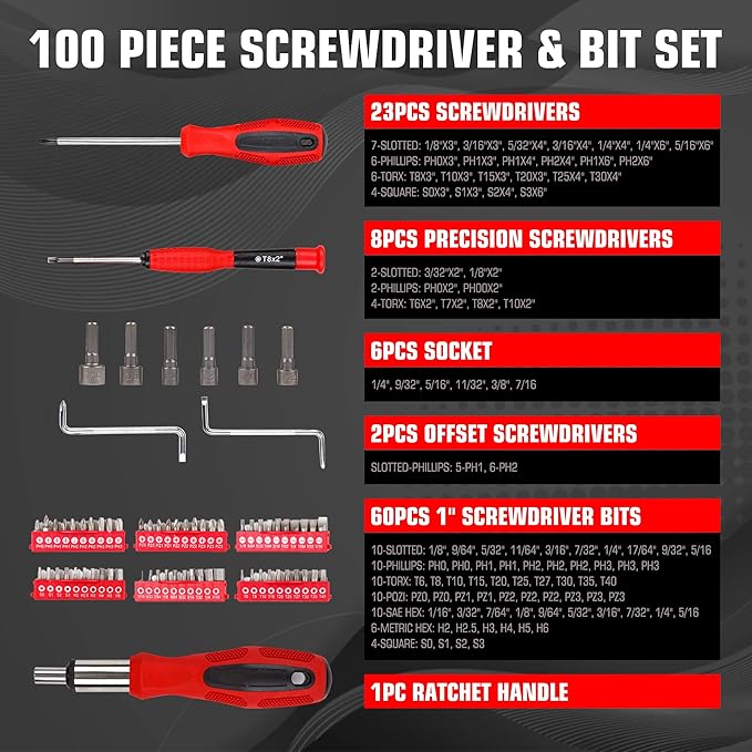 CARTMAN Magnetic Screwdriver Set with Rack, Includs Precision Screwdriver, Magnetizer Demagnetizer and Magnetic Bowl, DIY Tools for Men