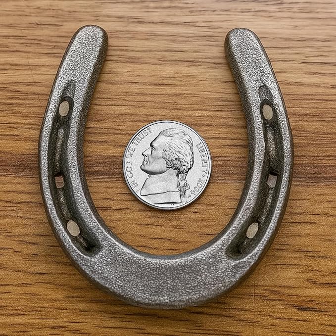 Carvers Olde Iron 3.5" Cast Iron Metal Horseshoe Set - Easy to Weld (10 Pieces)