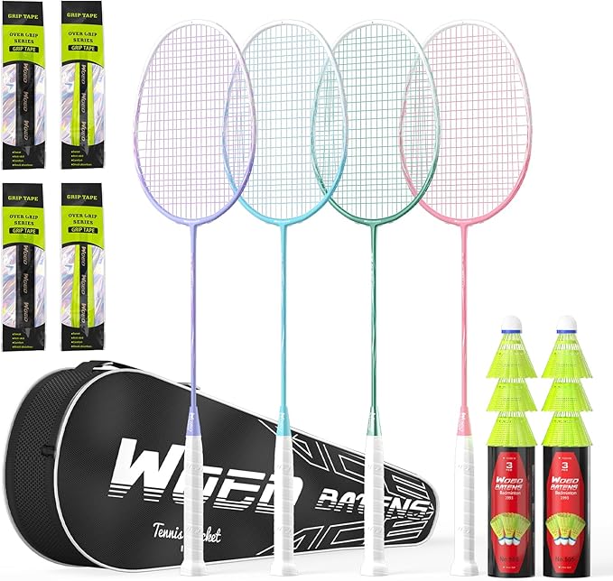 Professional Carbon Fiber Badminton Rackets Badminton Racquet for Backyards Gym
