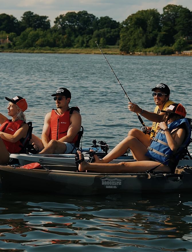 Upgraded Brooklyn 10.0 Pedal Sit-On-Top Kayak by BKC, Lightweight Fishing Kayak with Flipper Pedal Drive, Rudder Steering, 350 lb Capacity, Stable 10 ft Hull, Adjustable Seat, Storage & Rod Holders