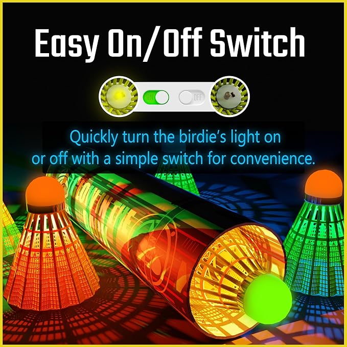 EAGLES LED Badminton Shuttlecocks - Lighting Birdies, Nylon Glow in The Dark Light Up Birdie Balls for Outdoor Baseball Practice 11 Pack or 5 Pack Plastic Birdies for Indoor Sports