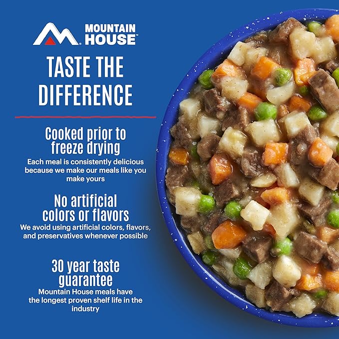 Mountain House 緊急食糧アソートキット、フリーズドライサバイバル食料キット（防災および長期保存用）、保存期間30年