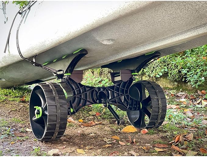RAILBLAZA C-Tug R Heavy Duty Kayak Cart with Puncture Free Wheels, Adjustable Hull Rails and 220lb Loading Capacity