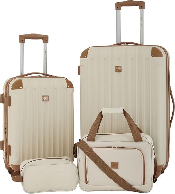 Travelers Club Midtown ハードサイド 4点セット ラゲッジトラベルセット、バニラ