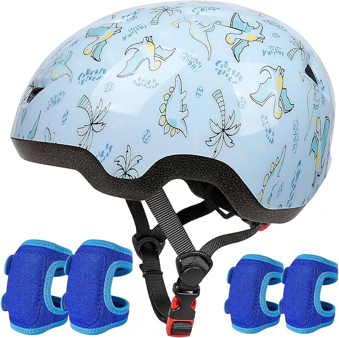 Toddler Helmet with Knee Pads and Elbow Pads Set for Kids Age 1-3, Adjustable Infant Baby Bike Helmet for Girls Boys for Balance Bike, Scooter, Bicycle