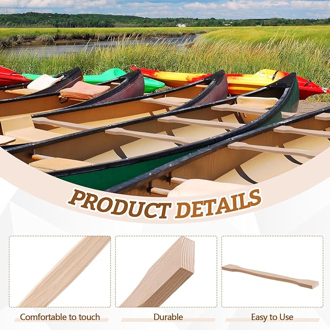 Seenelling 2 Pack 32.5" Canoe Shaped Thwart Seat Structural Thwart Beam Canoe Accessories