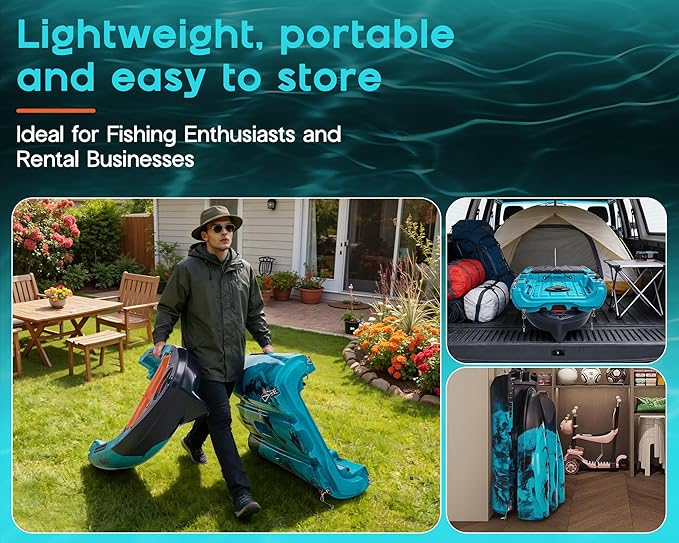 Albott Modular Fishing Kayak with Drive System & Durable HDPE, Customizable Lightweight Sit-on-Top Kayak for Youth & Adult, Perfect for Leisure & Commercial Use, 420lbs Capacity