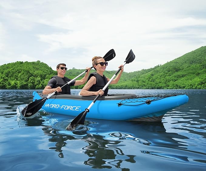 Bestway Hydro Force インフレータブルカヤックセット | シート、パドル、ハンドポンプ、収納キャリーバッグ付属 | 大人、子供、家族に最適